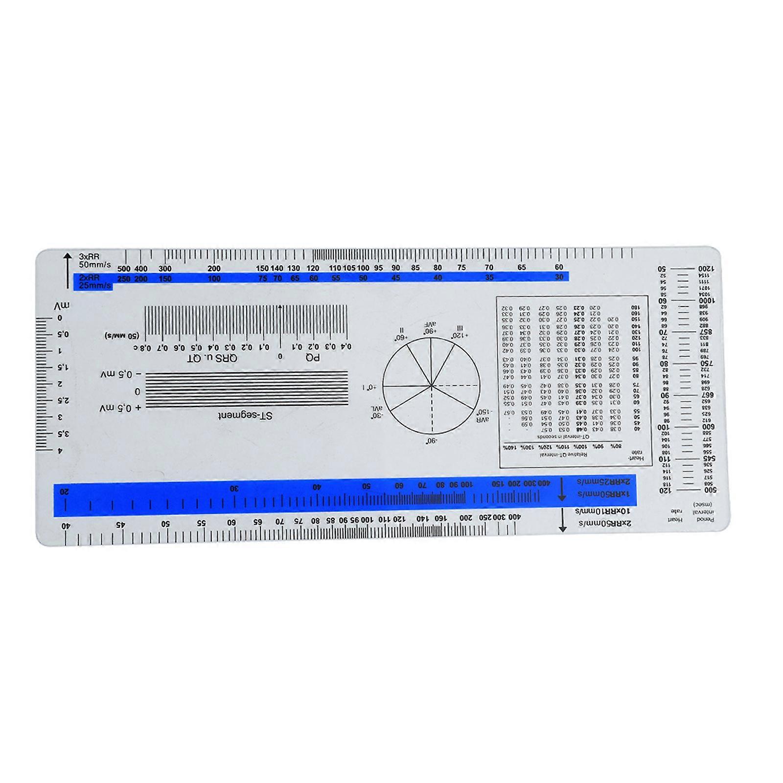 ECG Ruler Plastic Ruler Measuring Tool Electrocardiogram Drafting Divider Electrocardiogram Ruler  dark blue 1