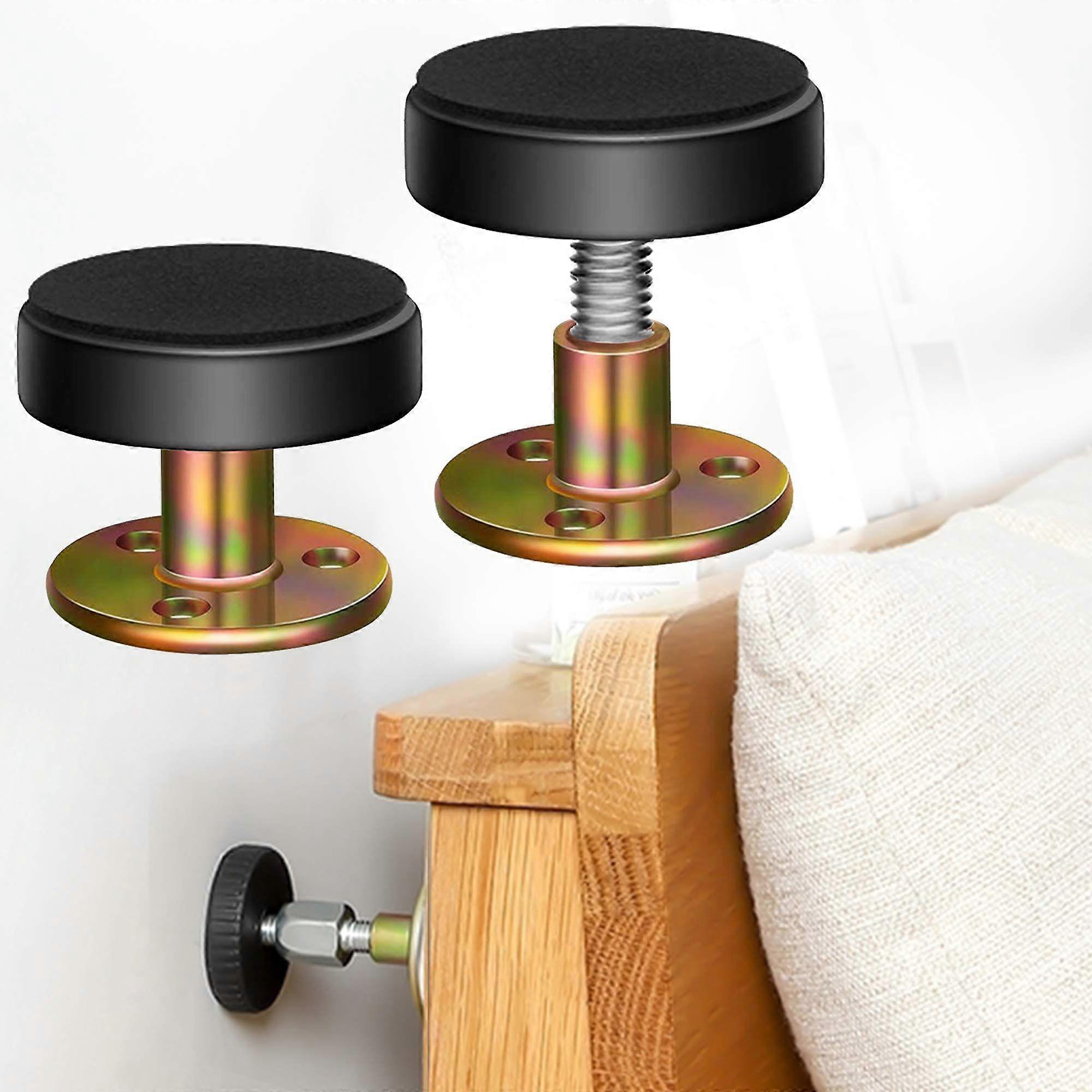 4PCS Adjustable Threaded Bed Frame, Anti-Shake Tool Telescopic Support for Room Wall, Easy Install 30-44mm