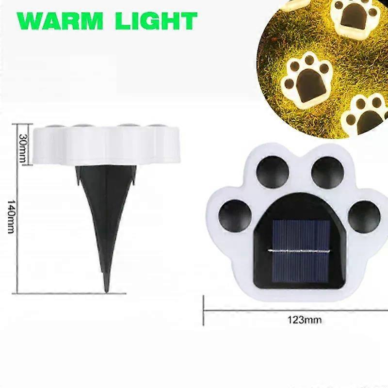 LED Solar Garden Light Outdoor Waterproof Garden Decoration Dog Cat Animal Paw Print Lights Path Lawn Lamp String Paths Light