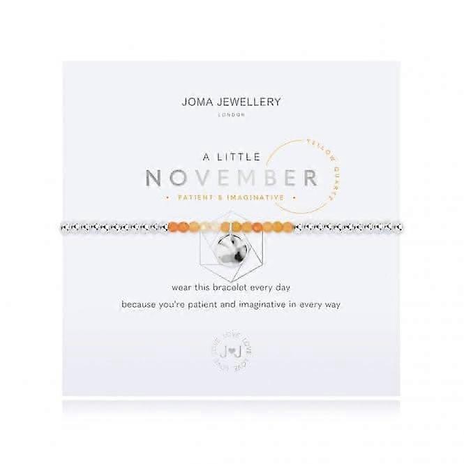 A Little Birthstone November Yellow Quartz Silver 17.5cm Stretch Bracelet 3470