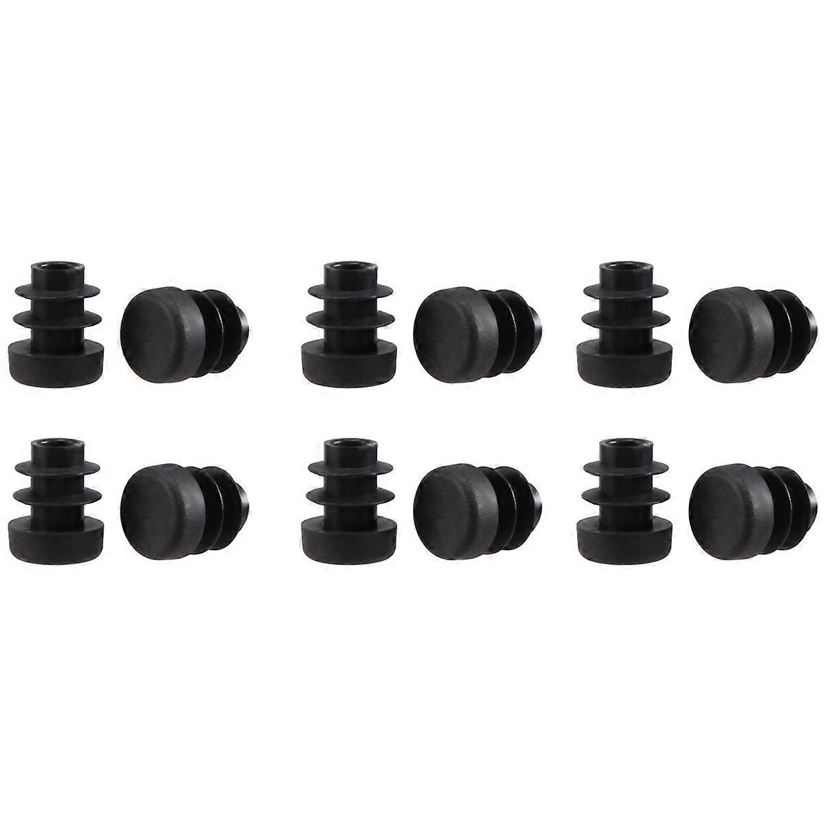 12 Pcs Plastic 12mm Pipe End Blanking Caps Bung Round Black