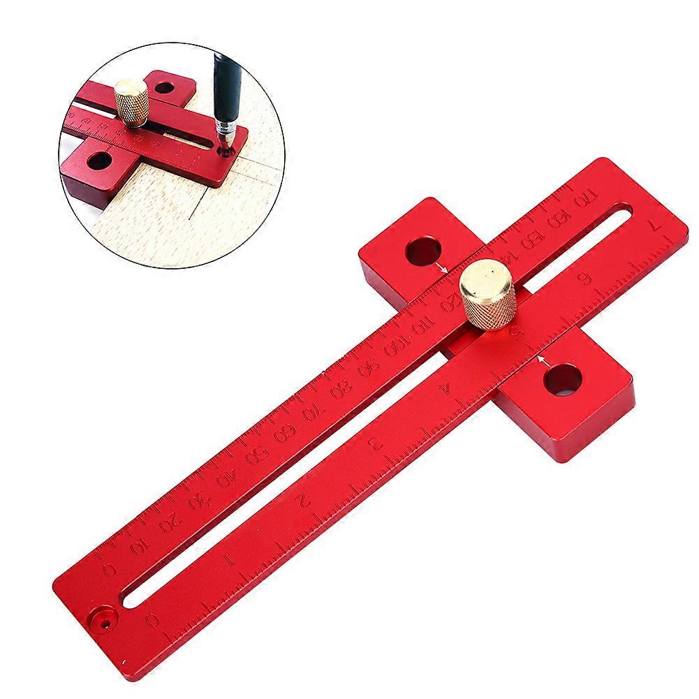 Marking Ruler Woodworking Accessory T‑Shaped Anodized Surface Clear Scale Aluminum Alloy 170mm