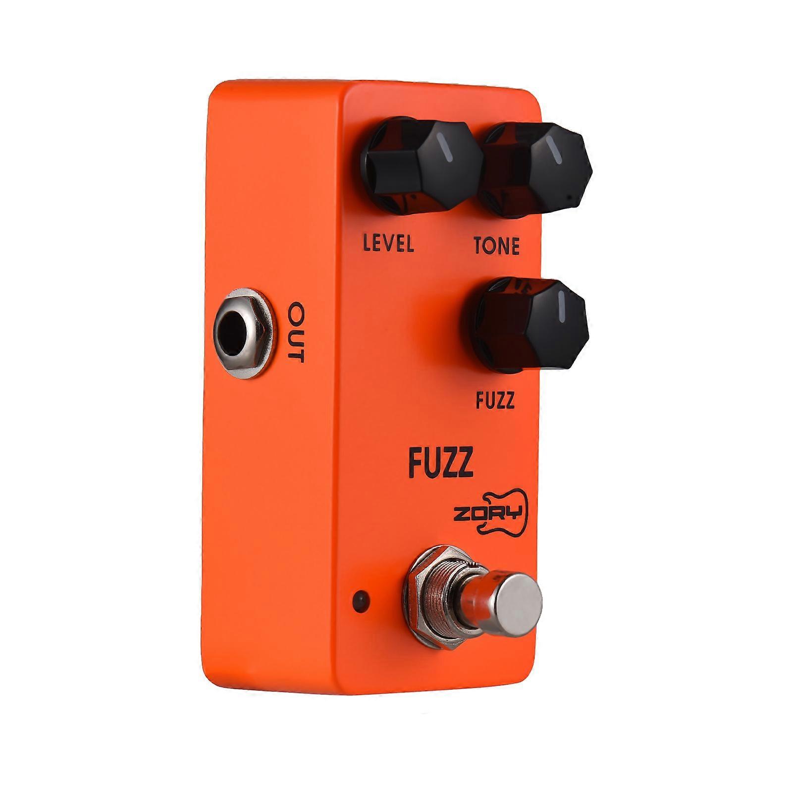 ZORY Guitar Fuzz Effects Pedal LEVEL/TONE/FUZZ Versatile Controls DC 9V 6.35mm Input/Output Interface Aluminum Alloy Electric Guitar Fuzz Effector wi