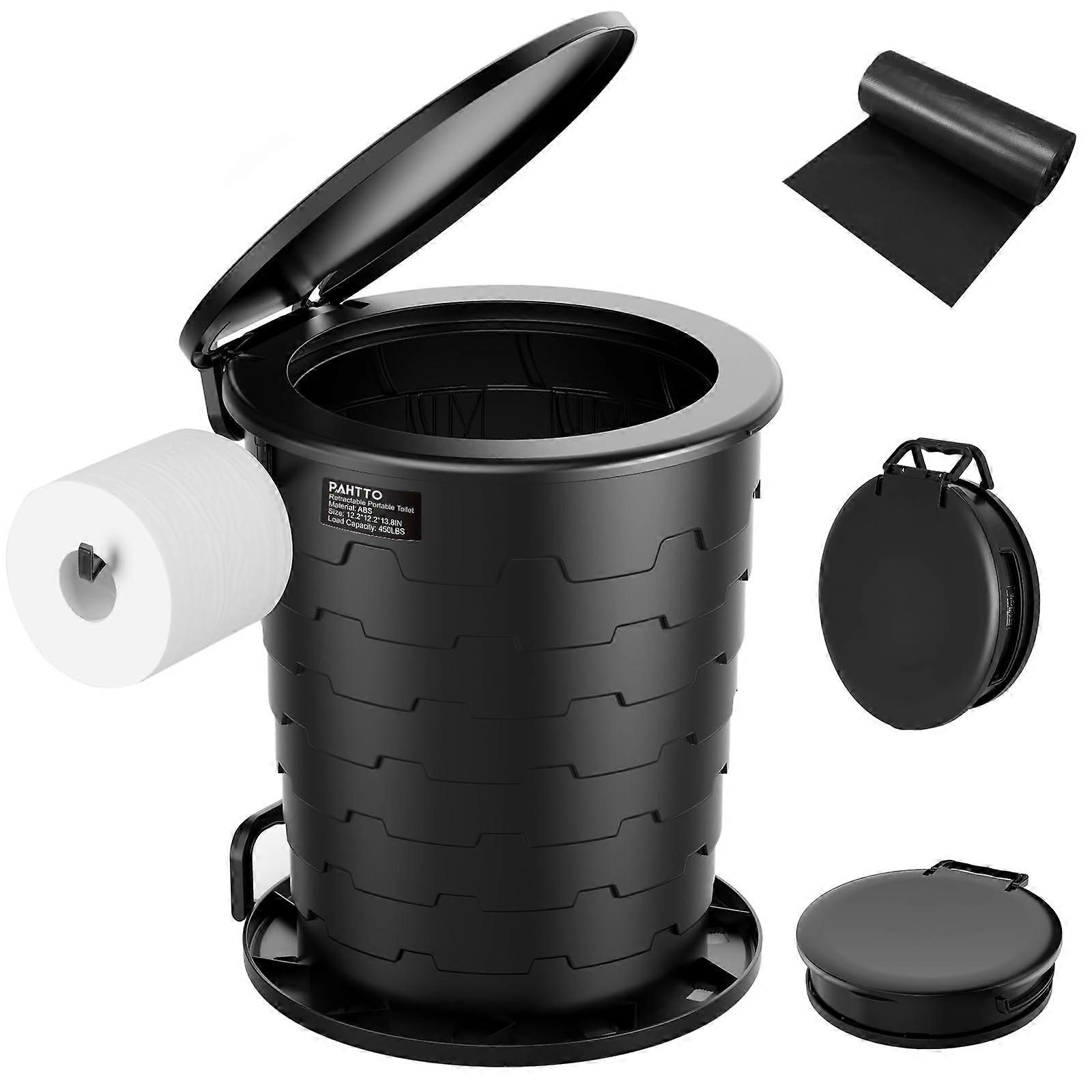 Retractable Toilet for Camping and Hiking, Portable Lightweight Design, Waterproof Material, Easy Setup