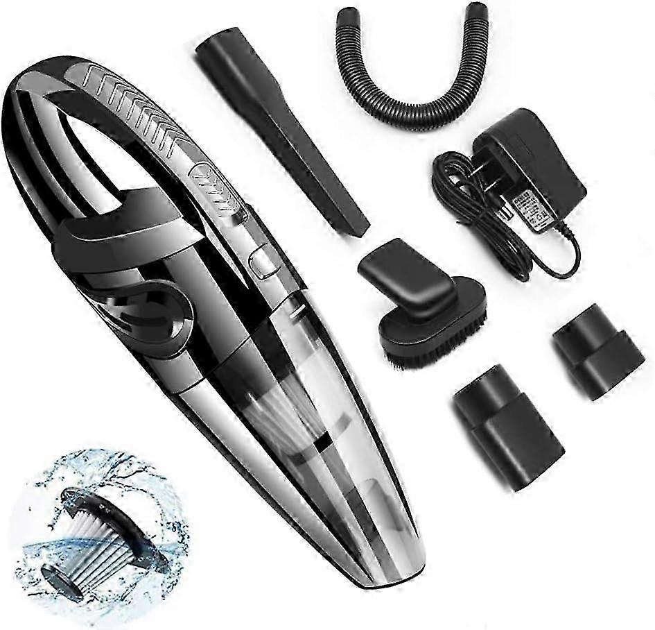 Portable Cordless Car Vacuum Cleaner with 120W Strong Suction and Wet/Dry Cleaning Capability