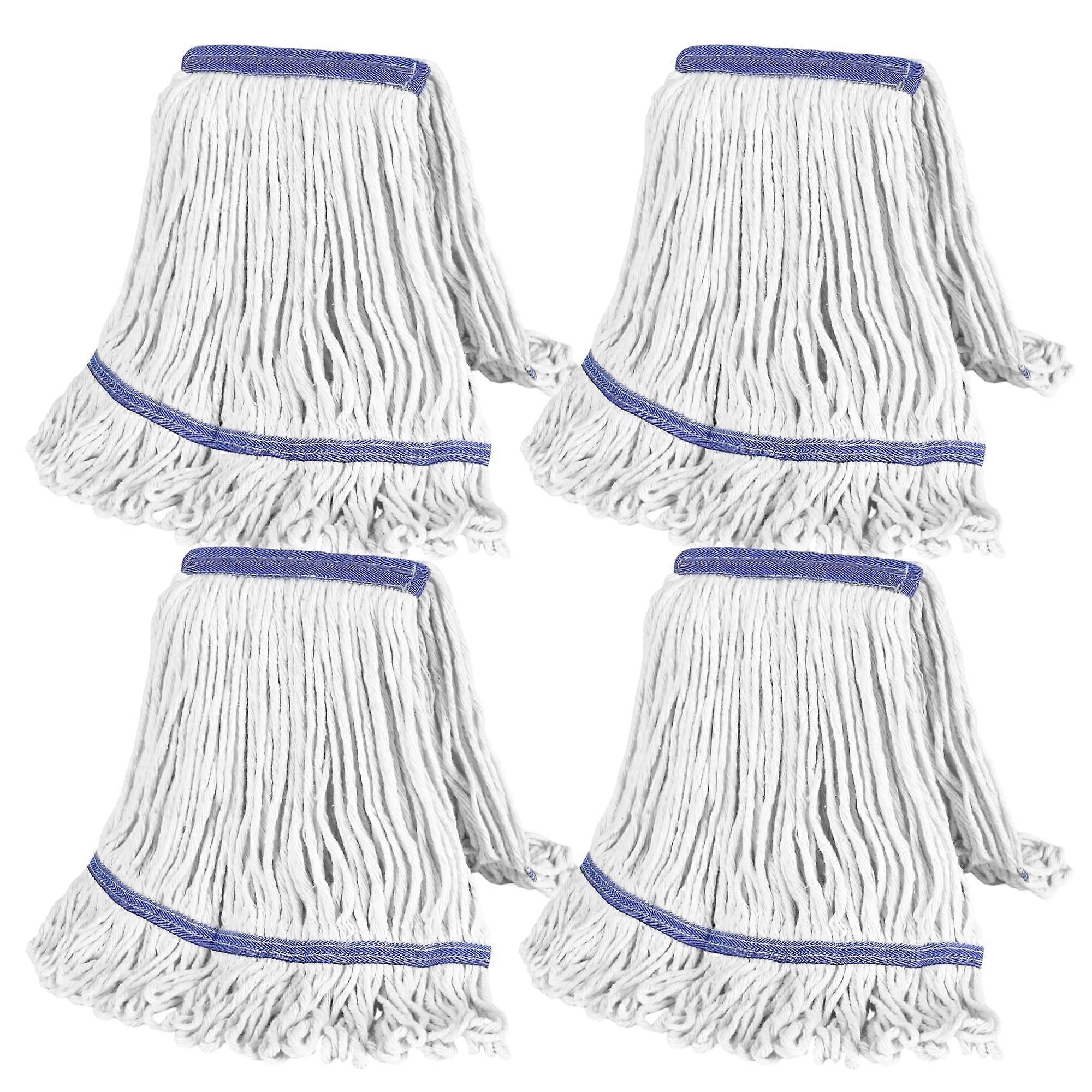 4-piece mop head replacement, commercial wet mop industrial rope, cotton loop end