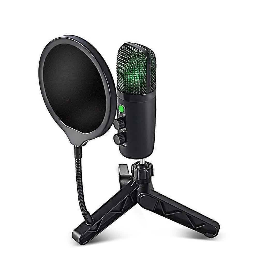 Condenser Gaming USB Microphone with RGB Lighting for PC