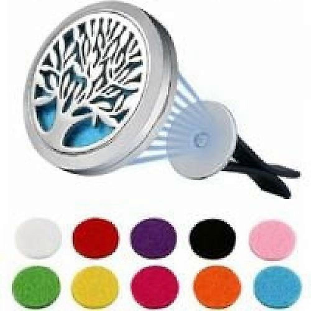 Car Air Freshener, Stainless Steel Oil Diffuser, Aromatherapy Powerful Magnet Locket, Air Freshener Oil Diffuser with 10 Replacement Felts