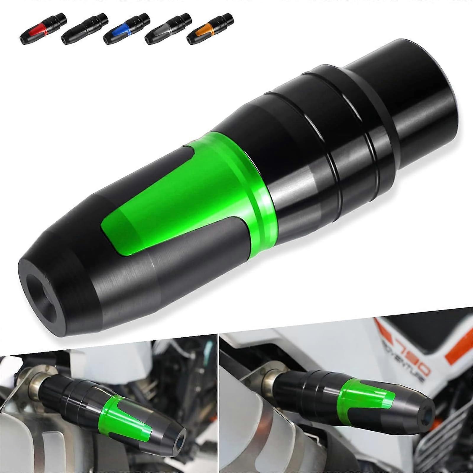 Universal Motorcycle Exhaust Pipe Protection Anti Falling Green Frame Sliders Compatible with Most Models and Sizes