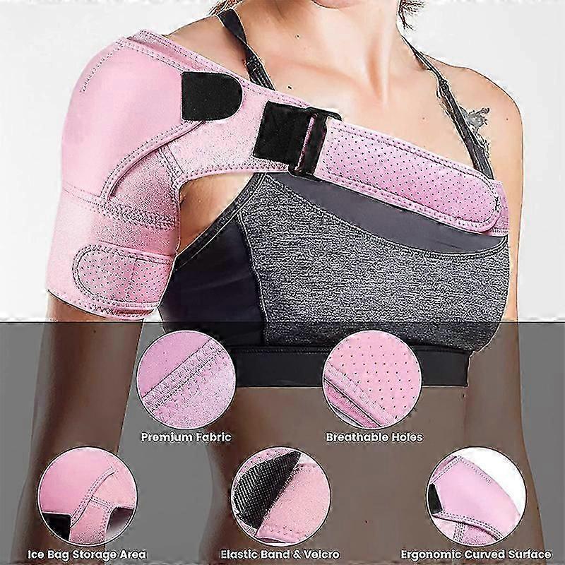 Adjustable Shoulder Compression Sleeve for Rotator Cuff, AC Joint Pain Relief & Shoulder Injuries