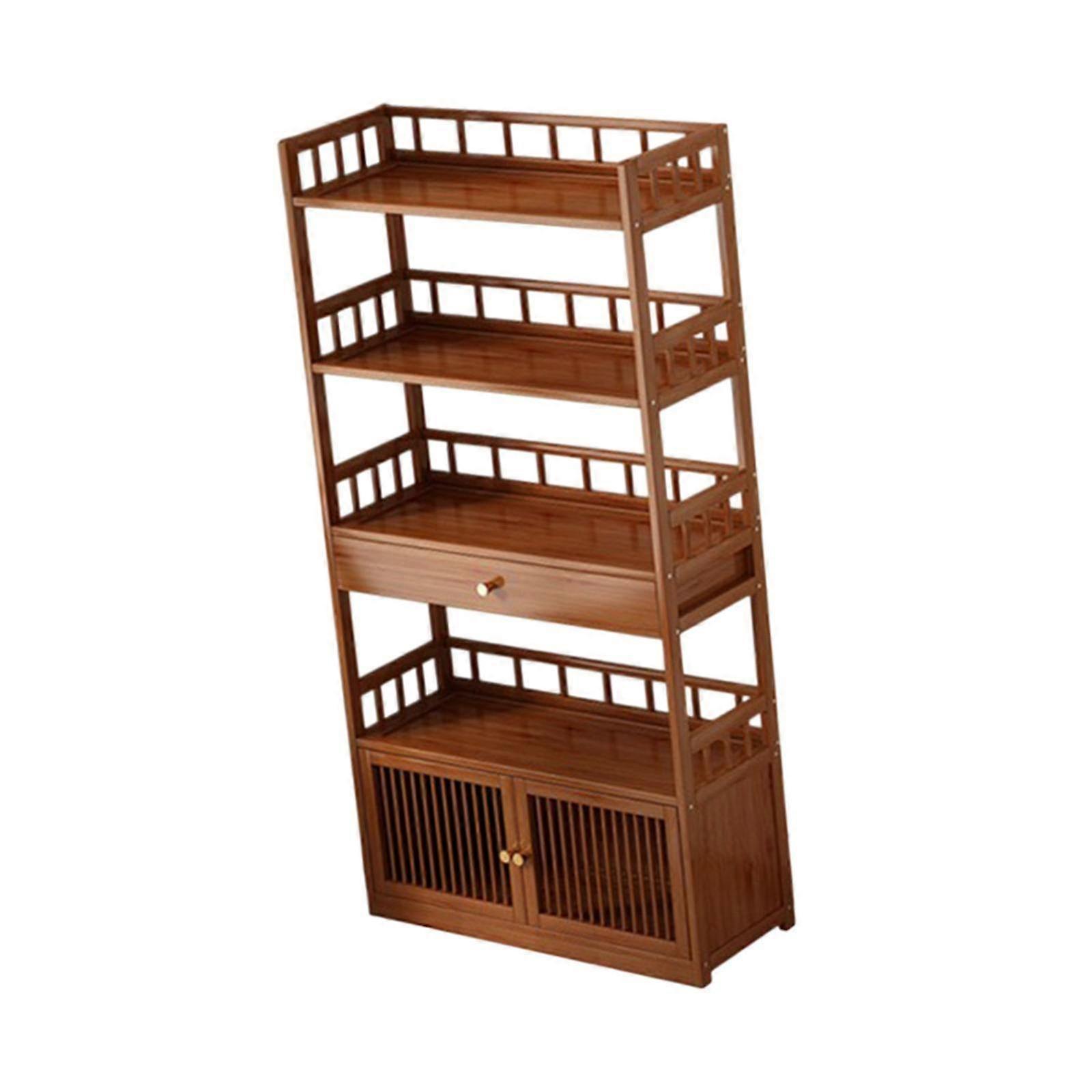 Retro Storage Cabinet Bookcase with Drawer & Display Shelves for Home Office Bedroom Living Room