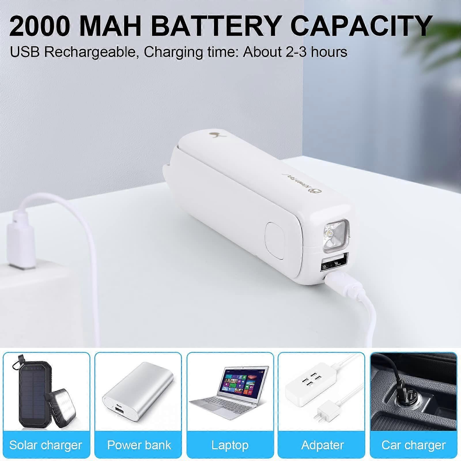 Portable USB Rechargeable Handheld Fan (White)