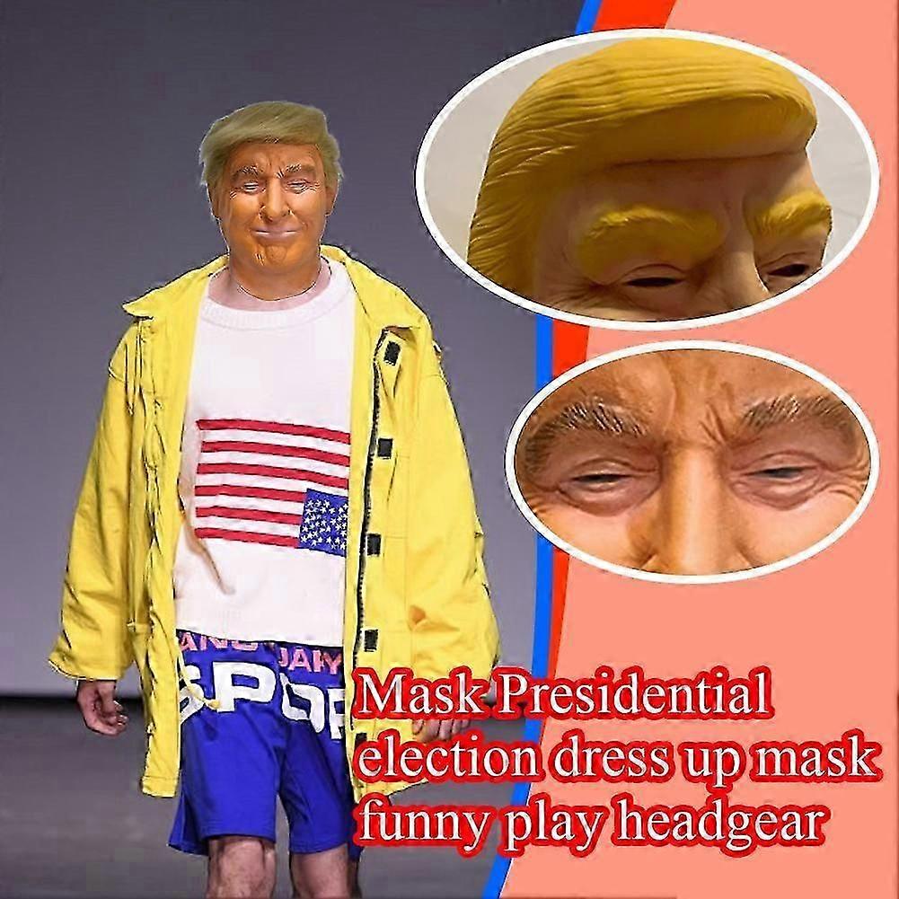 Προεδρικές εκλογές 2024 Dress Up Latex Mask Funny Play Headgear-2025