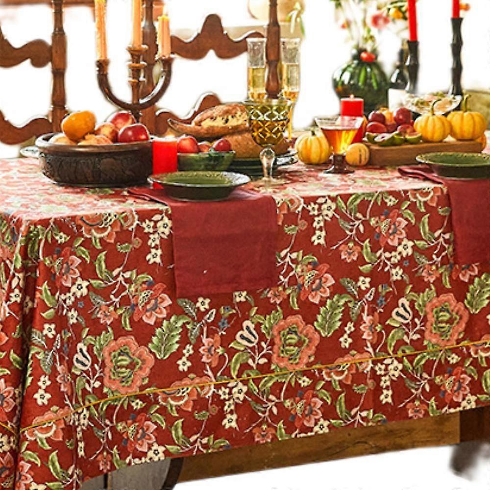 Tablecloth,Printed Rectangular  Indoor Outdoor Spillproof Fabric Tablecloth for Spring Summerv Farmhouse Tabletop  Parties, Wedding Use Thanksgiving/C