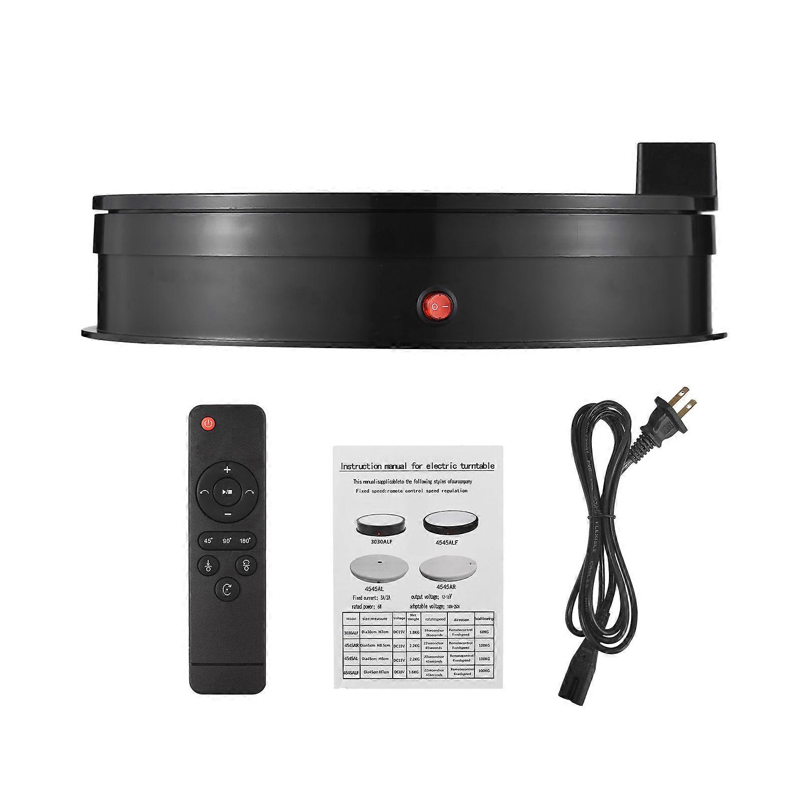 30cm Motorized Stand Rotating 60kg/132lbs Load Capacity 360°Rotatable Turntable with LED Light for Photography Products Display Live Video Show