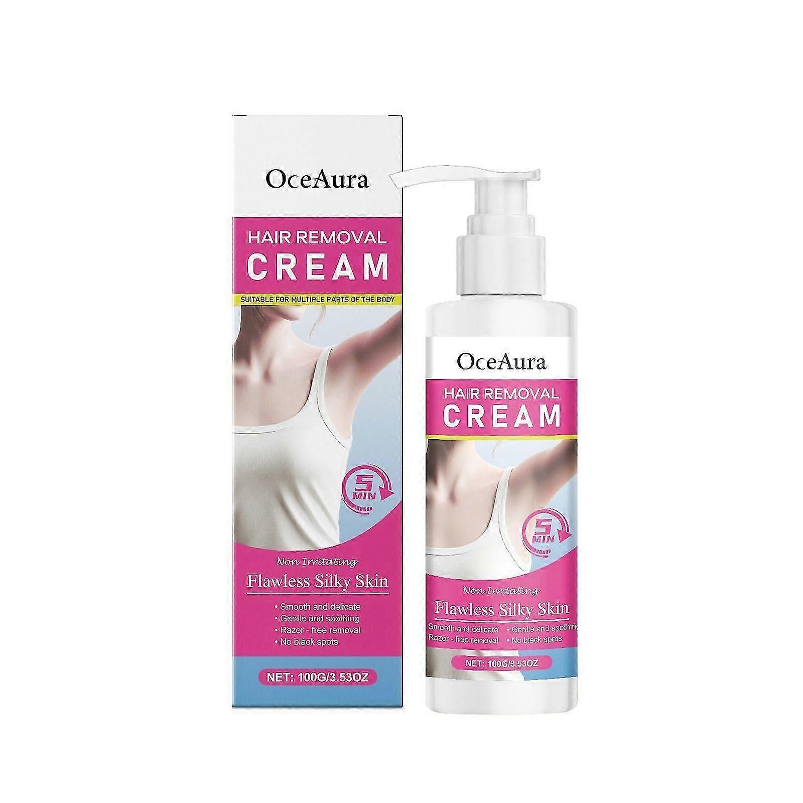 100g Silky Hair Removal Cream For Armpit, Bikini Area, Arms, Legs, Gentle and Non-Irritating Depilatory Cream For Soft, Smooth And Delicate Skin