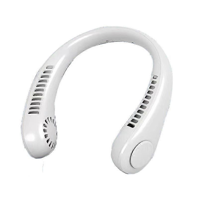 Portable Neck Leafless Adjustable Usb Wearable Personal Fan white