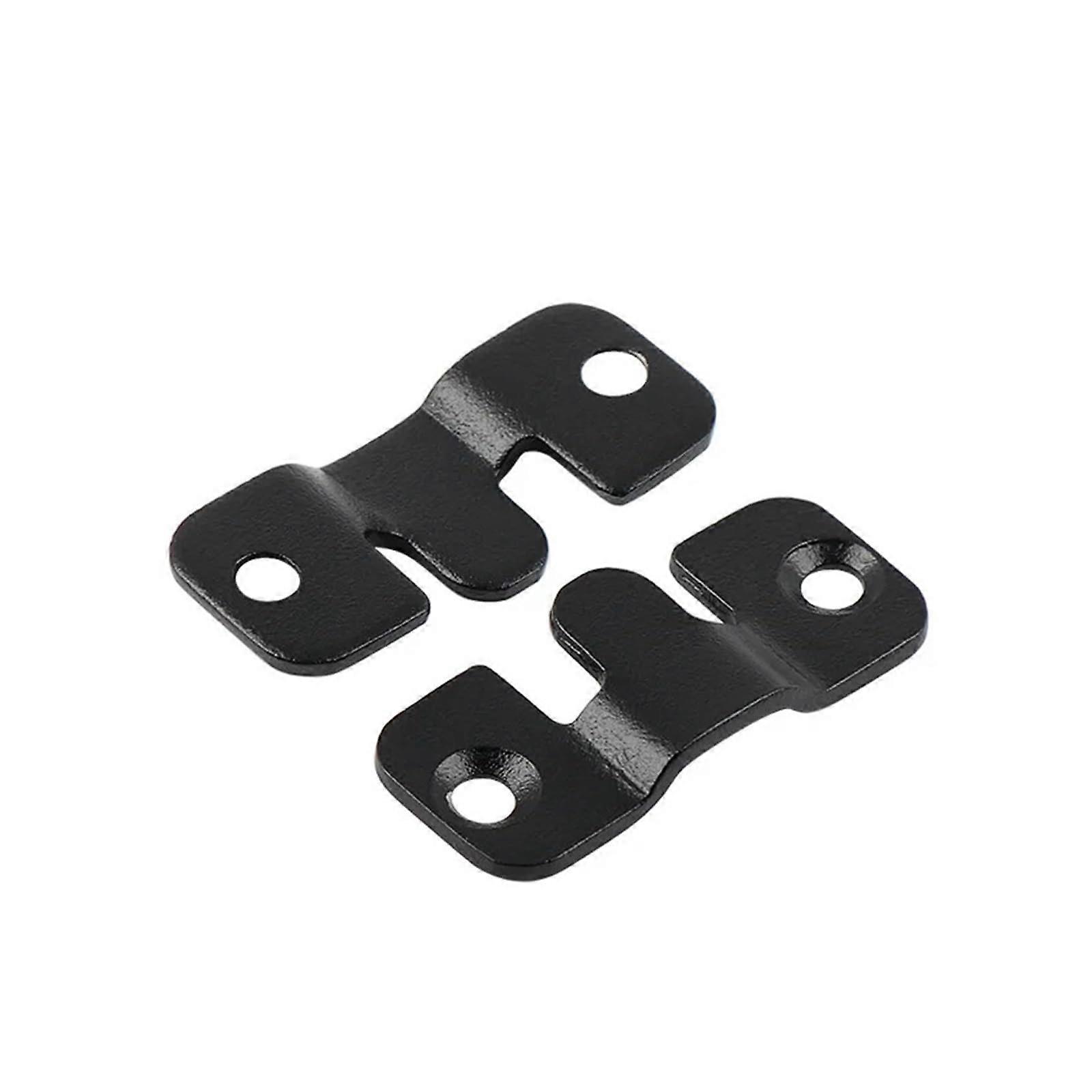 Stainless Steel Wall Hook Picture Frame Keyhole Hanger Clip Set, 2-Piece Interlocking Flush Mount Bracket for Sofa Bed (Black, 30x54mm)