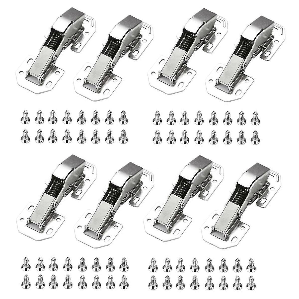 8 Pack Full Overlay Soft Close Hinges 4 Inch Adjustable Clip