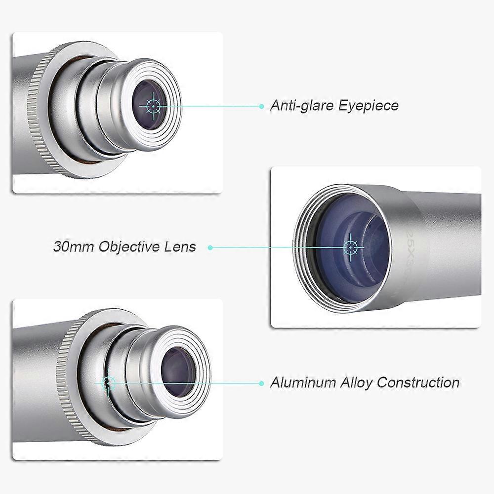 25x30 Pocket Zoomable Monocular Pirate Telescope Portable Collapsible Handheld Vintage Monocular Telescope