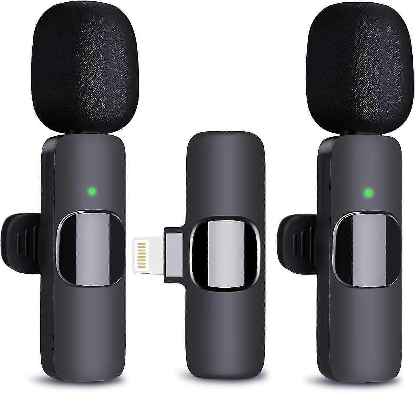 Wireless Microphone for iPhone, Dual Professional Wireless Lavalier Microphone