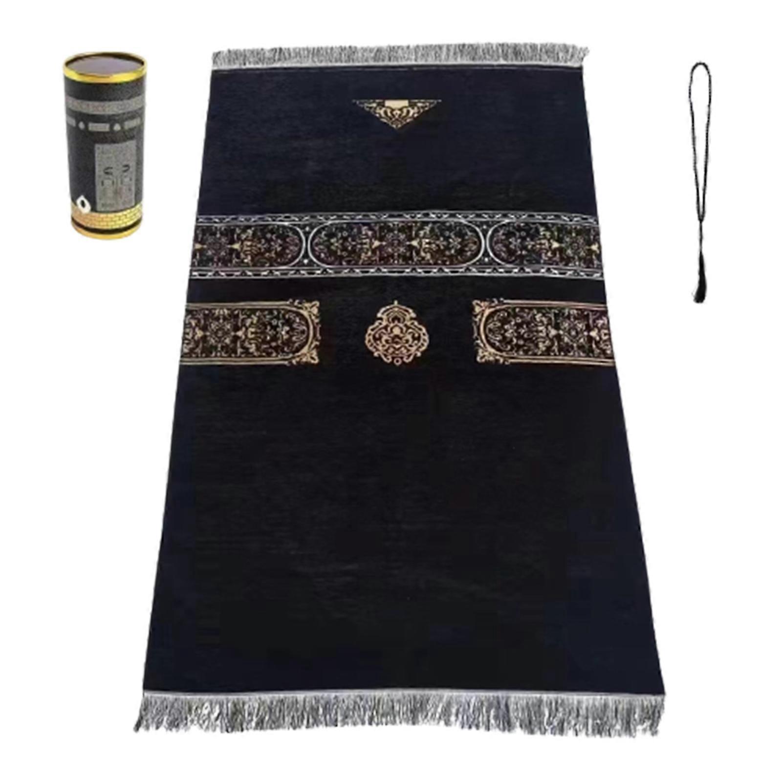 Tapis d’adoration Portable de poche taille Tapis de prière Tapis de prière Couverture de voyage légère avec perles de chapelet dans la boîte-cadeau
