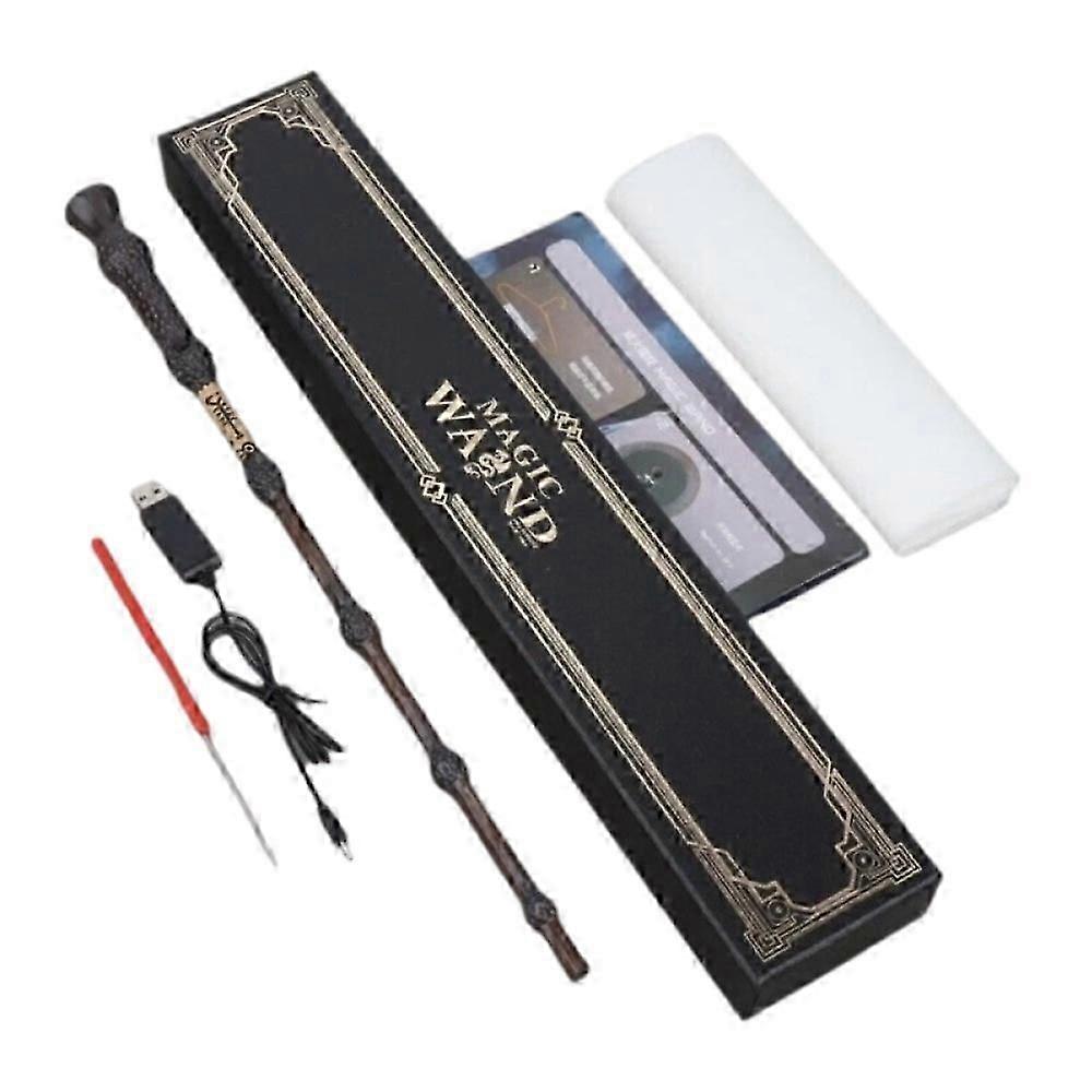 Harry Potter Magic Wand with Real Flame Effect - Large Caliber Shooting Stick with LED Light Effects for Cosplay and Collectors