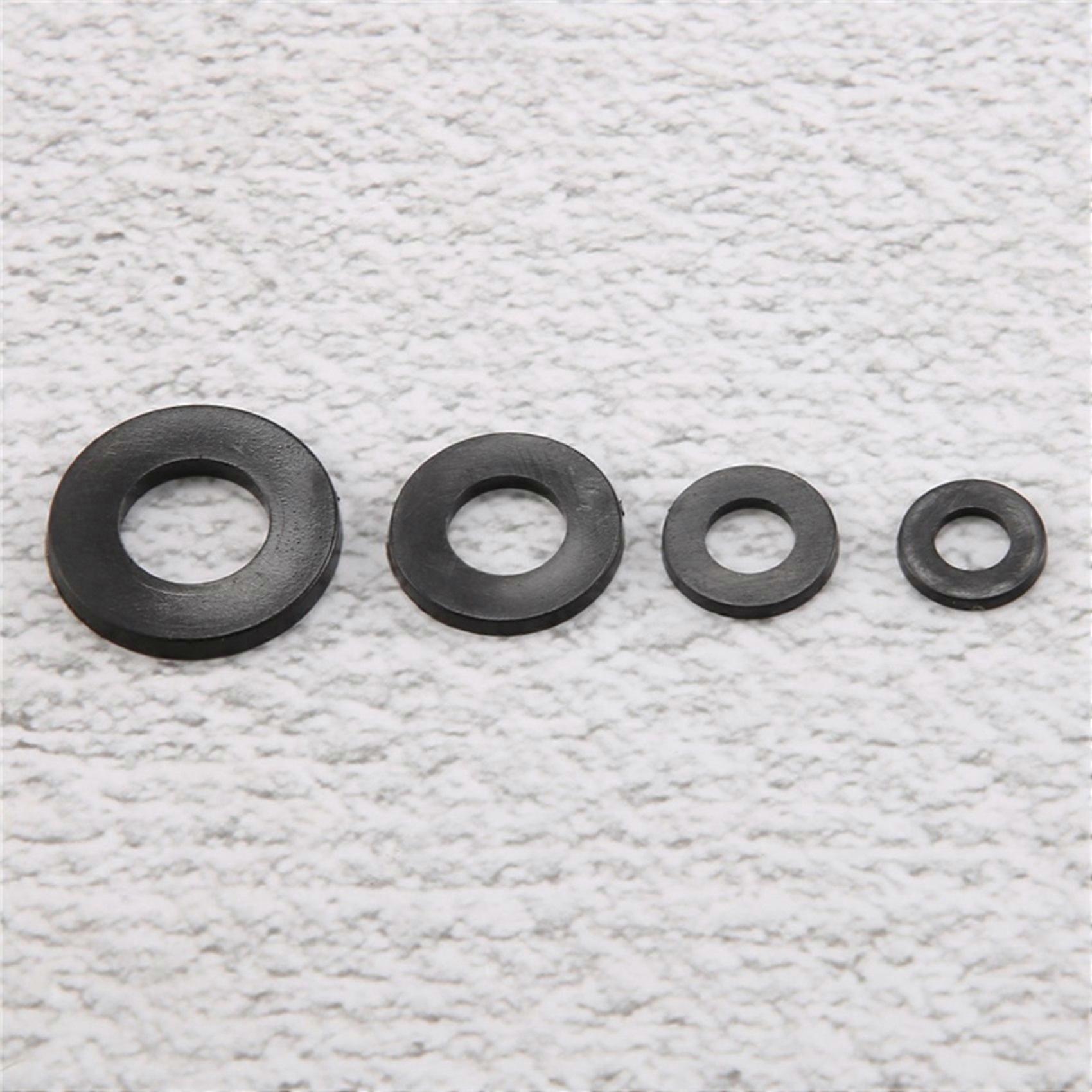 480 Pcs Nylon Flat Round Washers Spacers Set for Screw Bolt(Black)