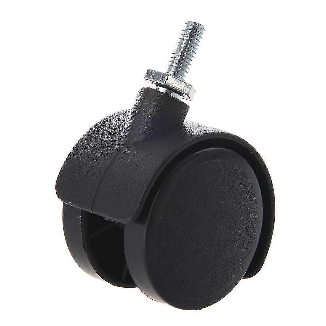 CNIM Hot 6mm Threaded Stem 40mm Dual Wheel Rotatable Caster Black Threaded Stem Caster Wheel