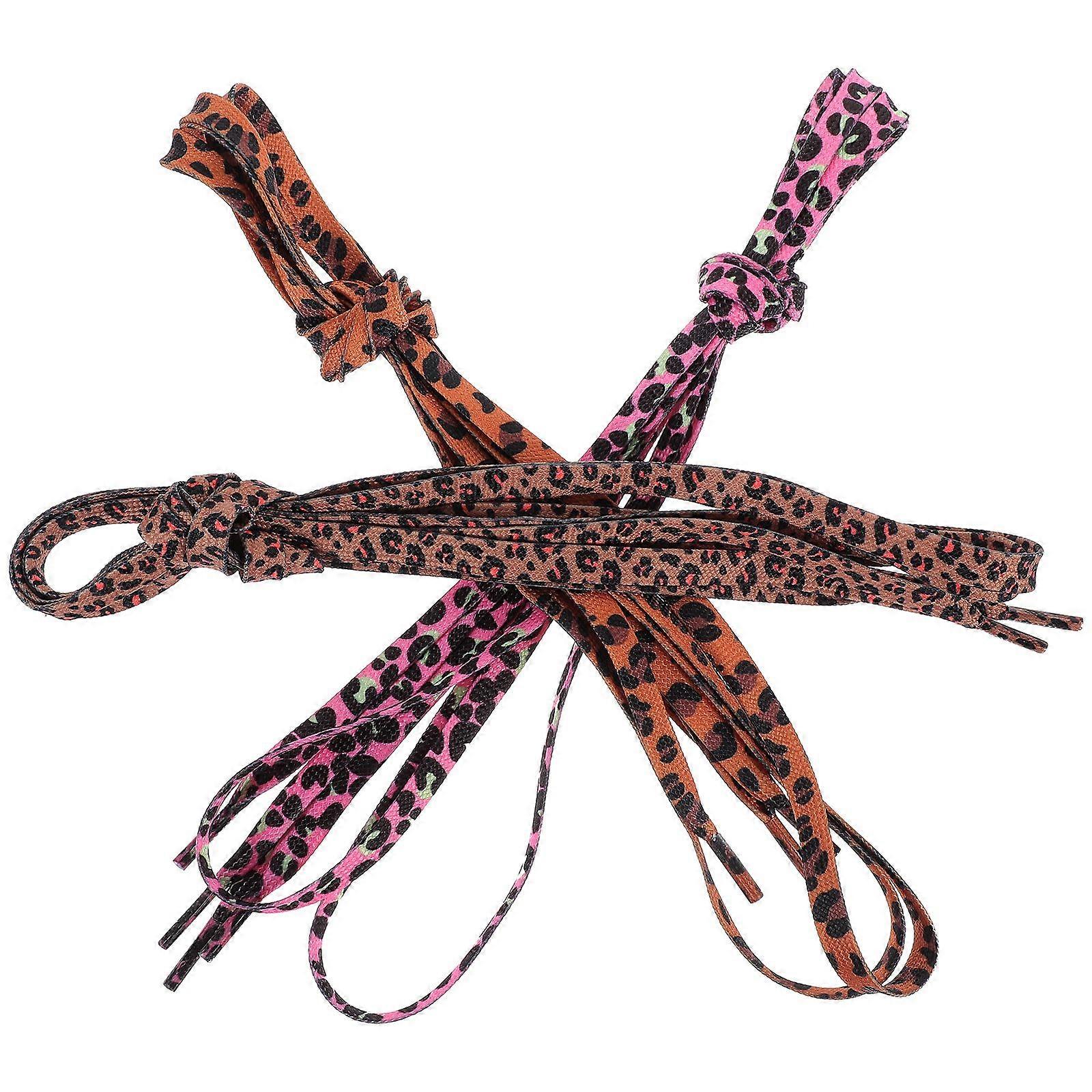 3 Pairs Leopard Shoe Laces Flat Shoelaces Shoe Strings Sneakers Shoe Laces
