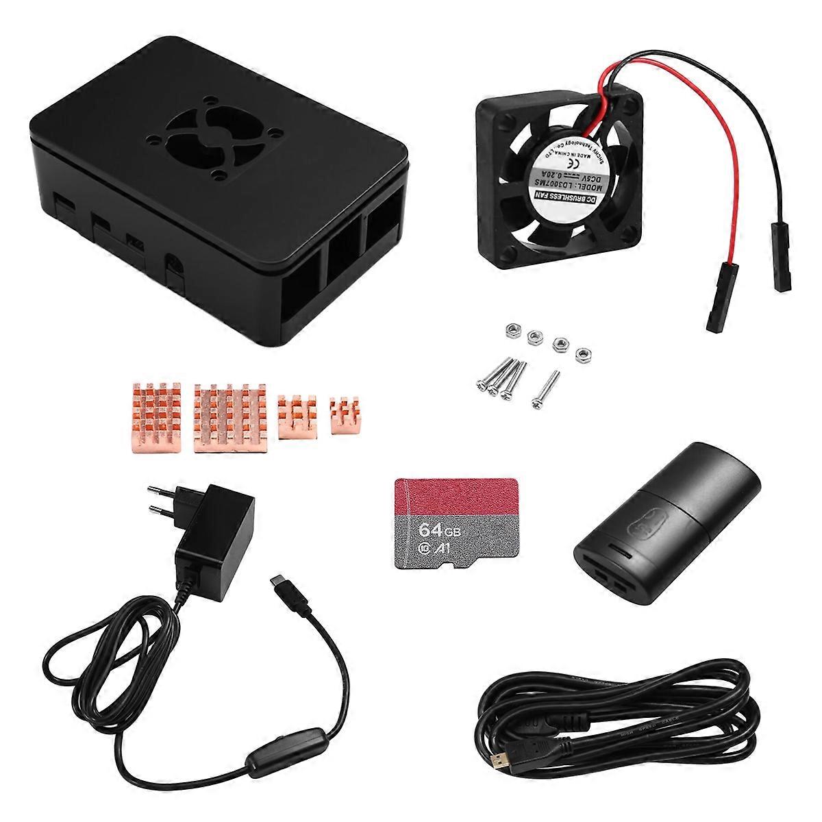 For 4B Kit with Case Cooler Memory Card Heatsink for DIY Projects and Electronics Enthusiasts EU PL