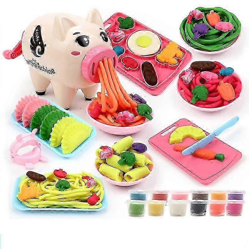مجموعات PlayDough Play أدوات العجين إبداعات المطبخ صانع مجموعة اللعب المعكرونة