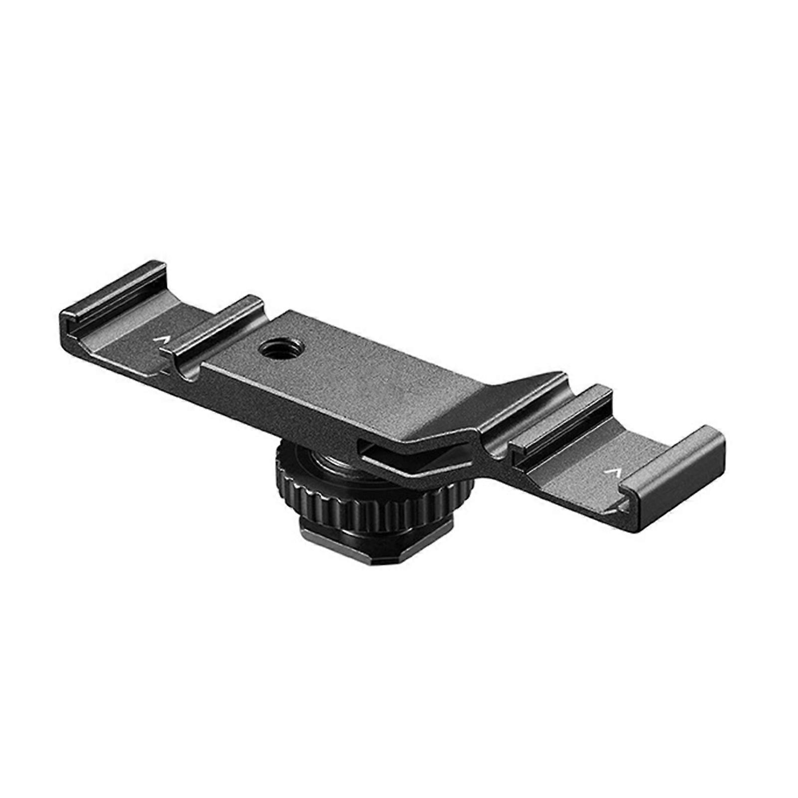 Double Cold Shoe Adapter Mount Extension Bar Video Bracket for Flash Light Microphone Camcorders Tripod Camera