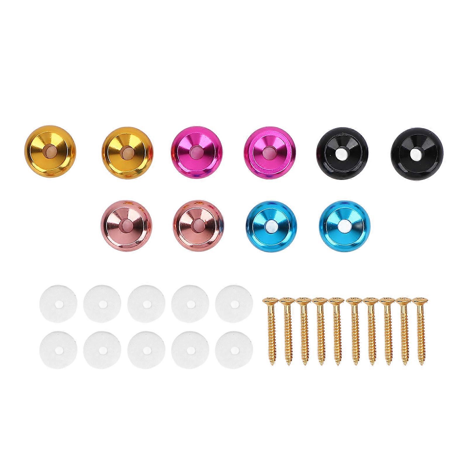 10 Set Guitar Strap Button Lock Pin Metal Anti Slip Stylish Guitar Strap End Pin with Sponge Pads