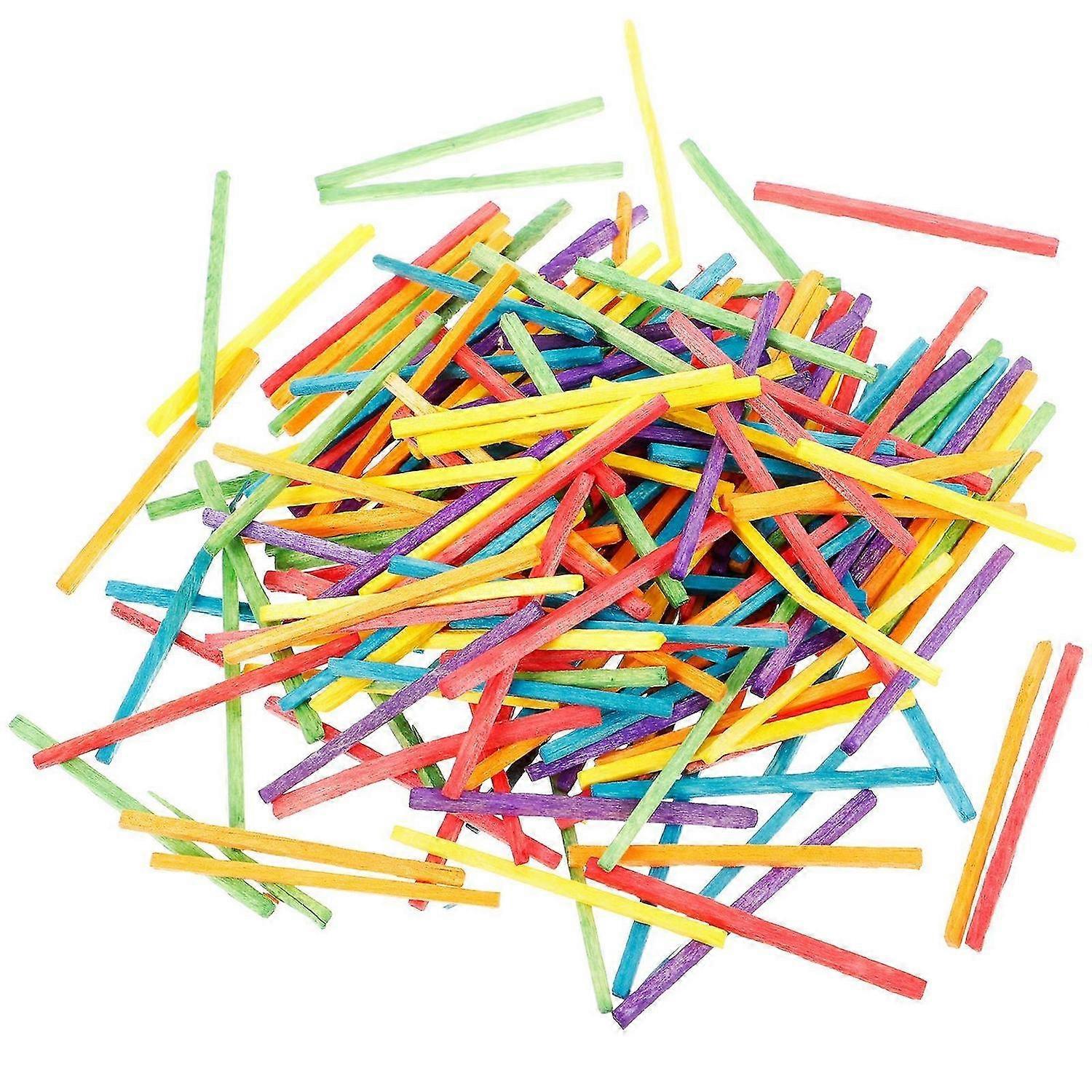 1000pcs Colored Wood Matchsticks Popsicle Craft Stick Children Handmade Materials Colorful