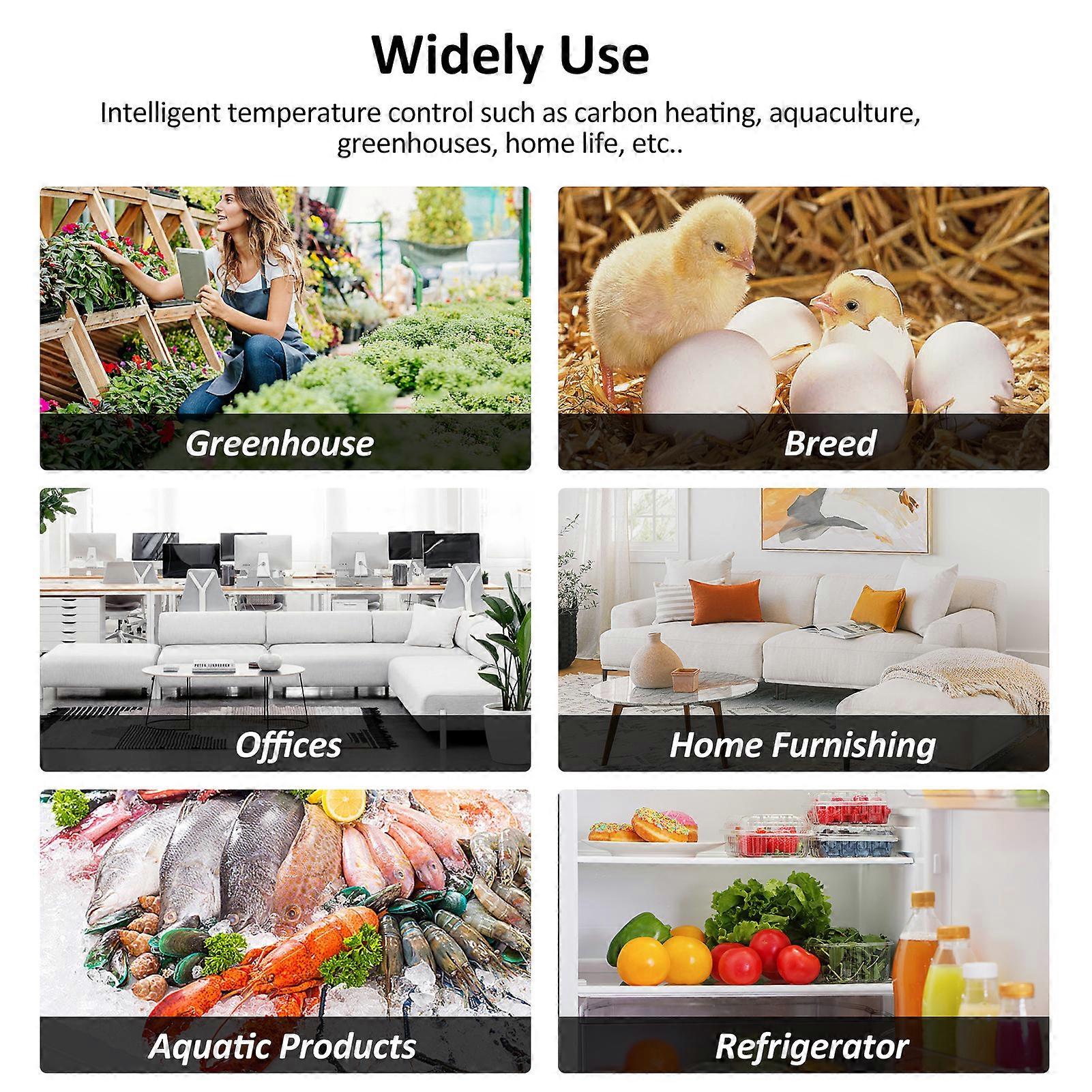 230V 16A Temperature Controller Socket High-Precision Digital Display Smart Thermostat Fish Tank Touch Screen Preset Timer Switch Cooling Heating The