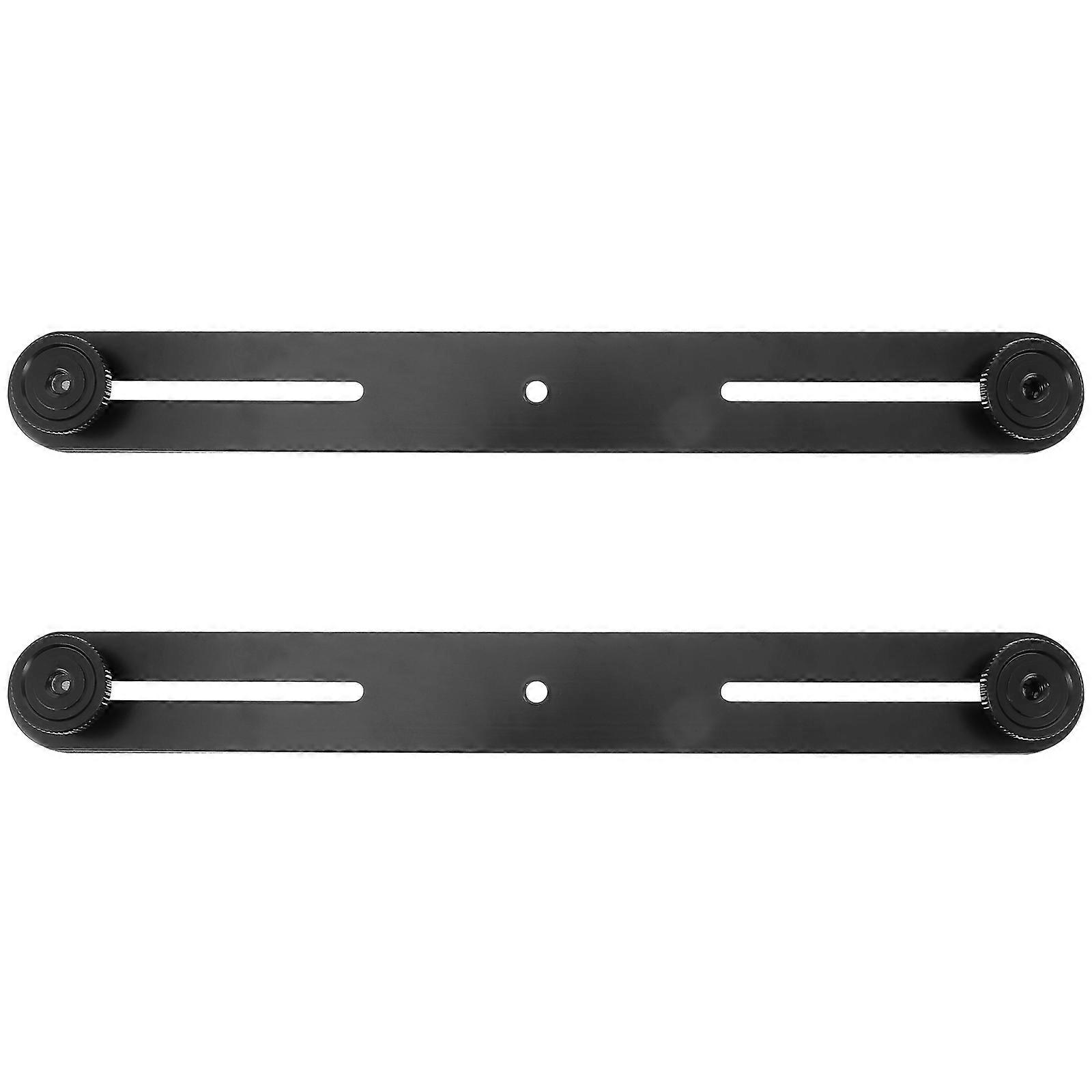 Black Aluminum Alloy Double Mount Extension Bracket for Camera with 2PCS Adjustable Microphone Bar