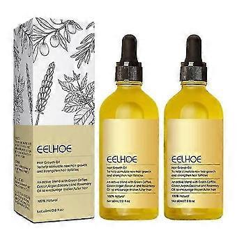 2 stuks natuurlijke haargroeiolie, veganistische biologische natuurlijke haargroeiolie 60ml