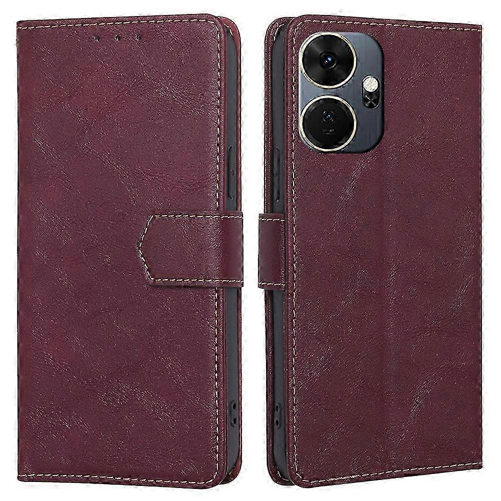 Leather Case RFID Blocking Wallet Stand Cover Compatible with Itel P55+ Smartphone