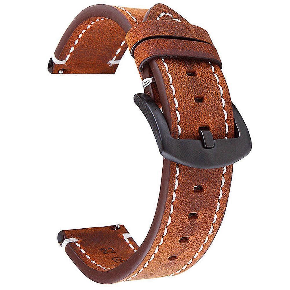 Retro Smartwatch Watchband Leather Dark Brown Wrist Watch Strap Compatible with Moto and Gear S3 1Pc