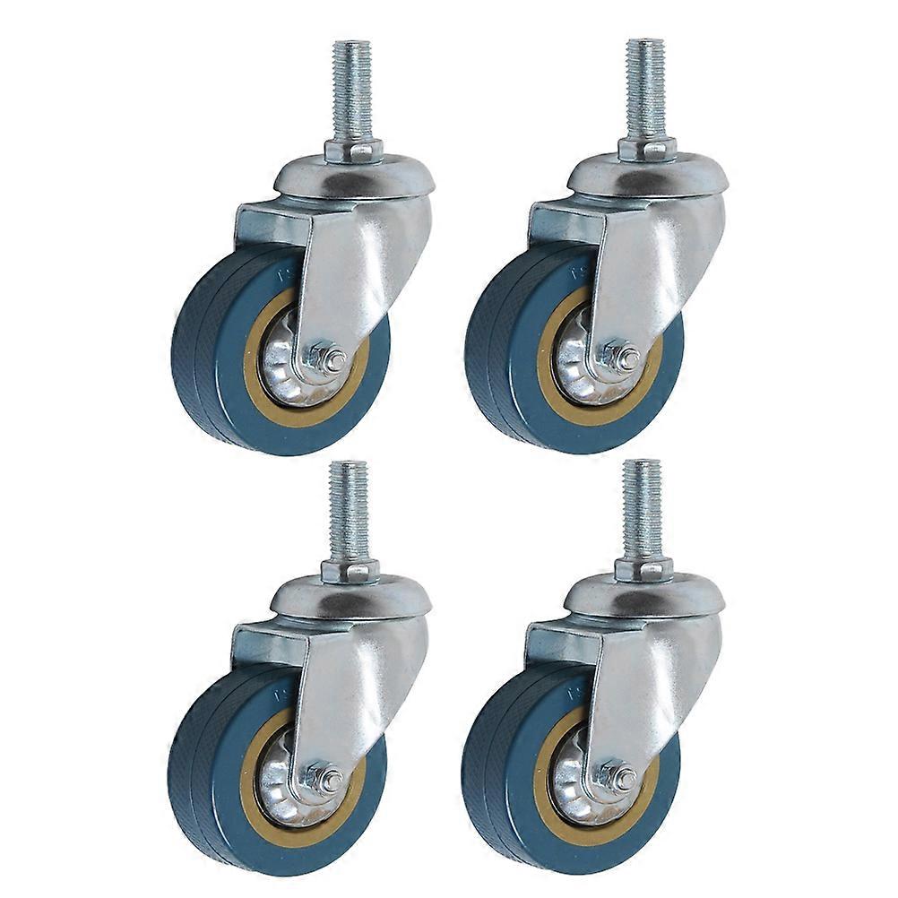 Swivel Casters Industrial Caster Metal Material Shock Absorbing For Light Trolleys 3 Inch Round Shape 4Pcs