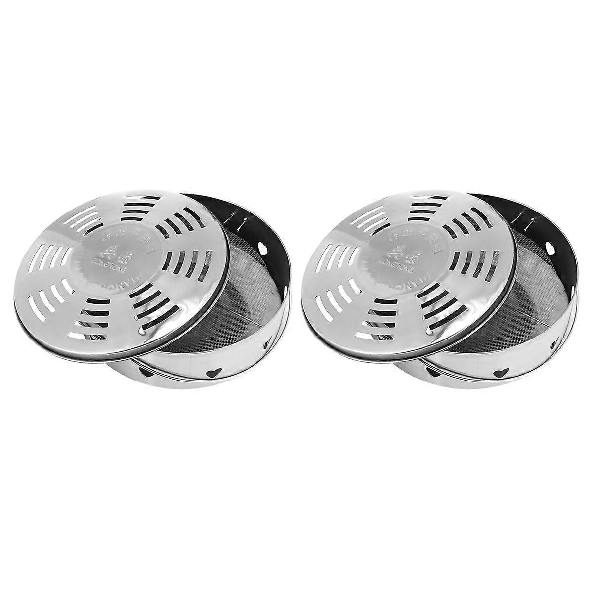 Incense Holders Dust Collection Classical Design Silver 14cm Handheld Stand for Households 2Pack