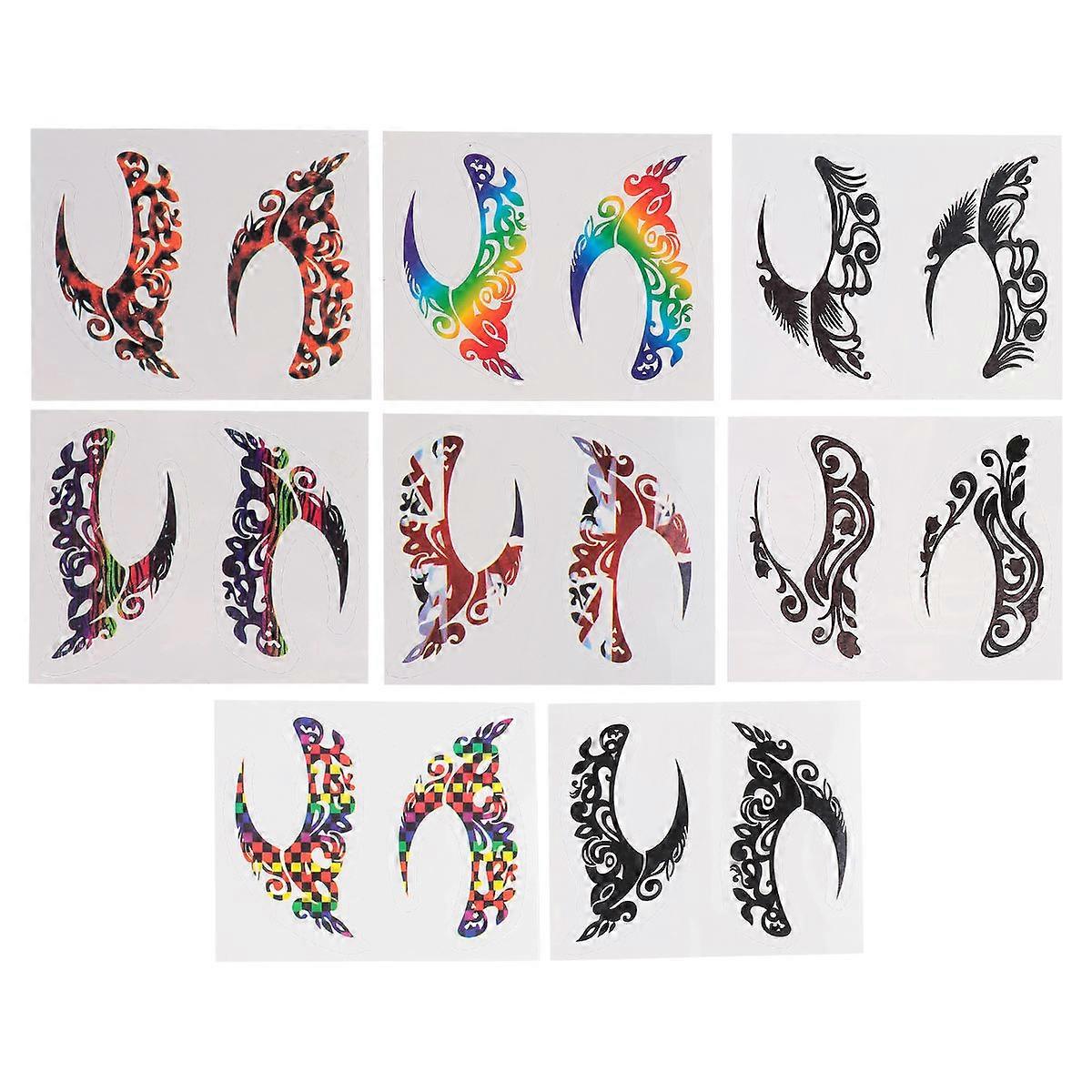 8 Pairs Art Eyeshadow Stickers for Festivals, Parties & Cosplay Safe, Temporary, Easy Application Face Stickers with Creative Designs for Adults