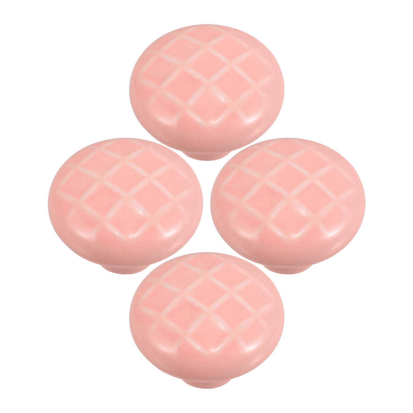 Ceramic Knobs Pink For Dresser Closet Kitchen Vanity Drawer 4Pcs