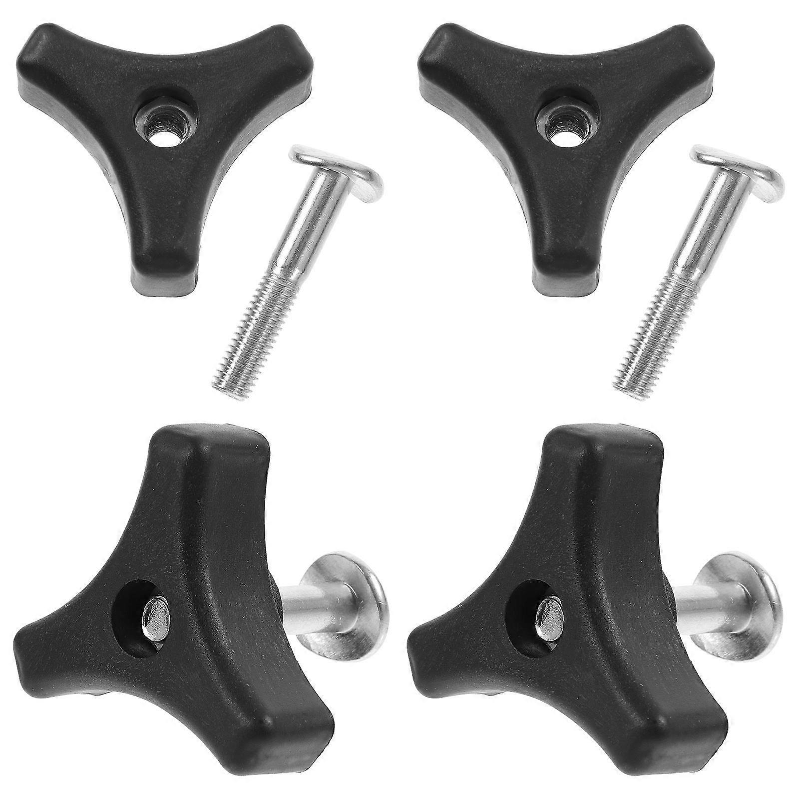 4 Sets Lawnmower Handle Parts with Triangle Handle and Screws – Durable Replacement Wing Nut and Bolt for Garden Mower Equipment – Easy Installation