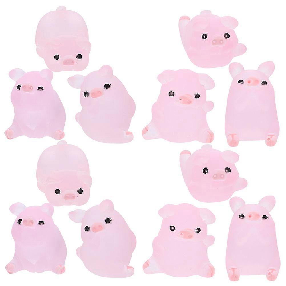 15pcs Mini Piggy Figurines, Adorable Resin Animal Statues for DIY Craft Home Decor, Lightweight Portable Pig Models for Bookshelves Gardens Miniature