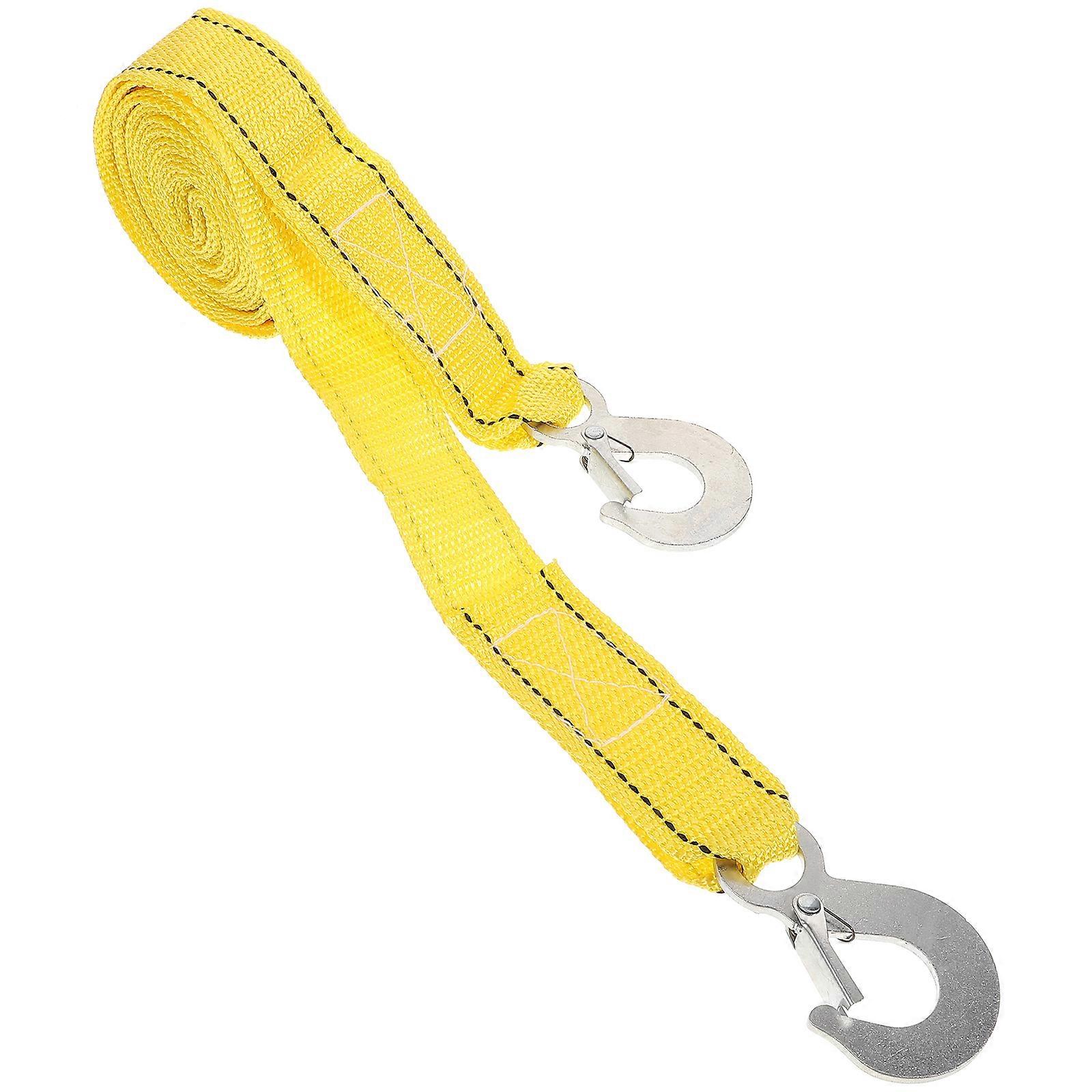 Tow Strap With Hook Car Tow Rope For Emergency Response Nylon Material 157.20X1.57X0.04in 1Set