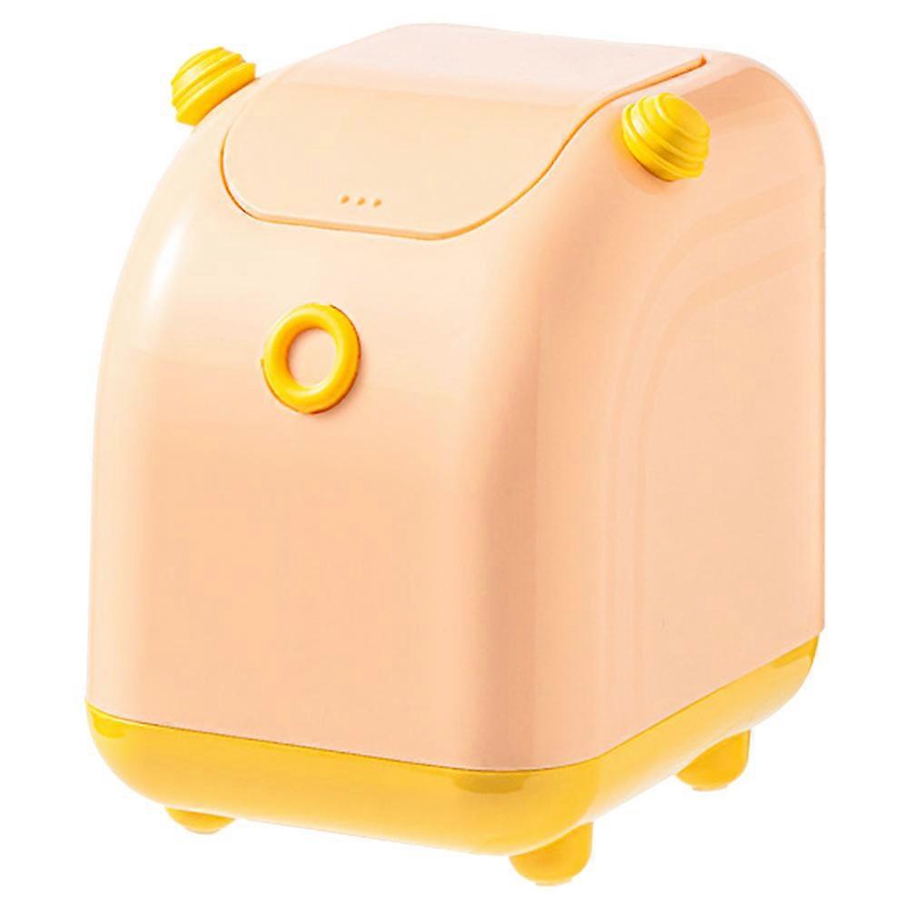 Desktop Garbage Container Rectangular Waste Basket for Home and Office Pink 1Set