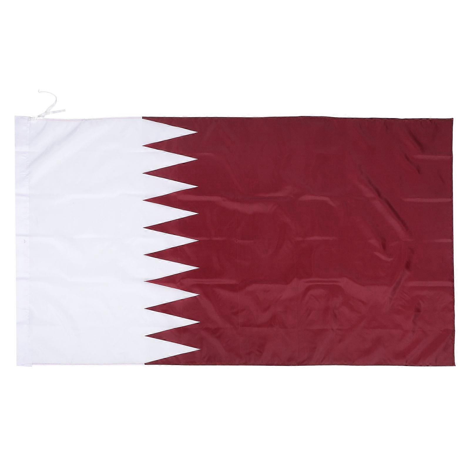 Hanging Qatar Flag Polyester Material 150x90cm Rectangle Shape for Home Office Decoration 1Pack