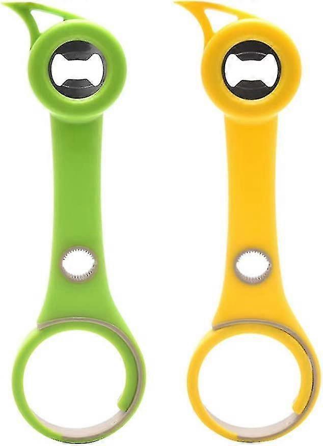 ボトルオープナー&ビールキャップリムーバー付き多機能缶切り(2個入り)